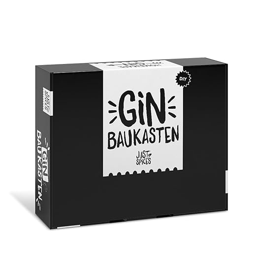 Schwarz-weiße Geschenkbox Just Spices Gin Baukasten zum Selbermachen