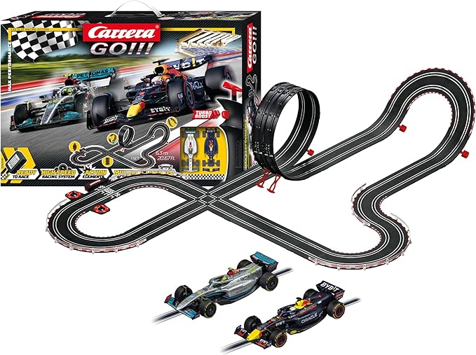 Carrera Go!!! Formel-1-Rennbahn mit Looping, Kreuzung und zwei Slotcars