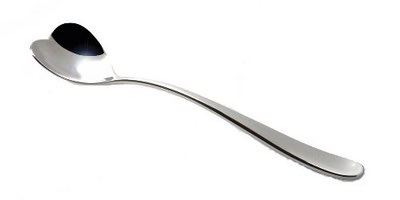 Vier Eislöffel aus Edelstahl mit herzförmiger Laffe, A di Alessi BIG LOVE
